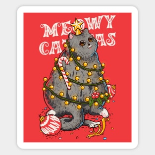 Meowy Catmas - Meowy Christmas Cat tree Sticker